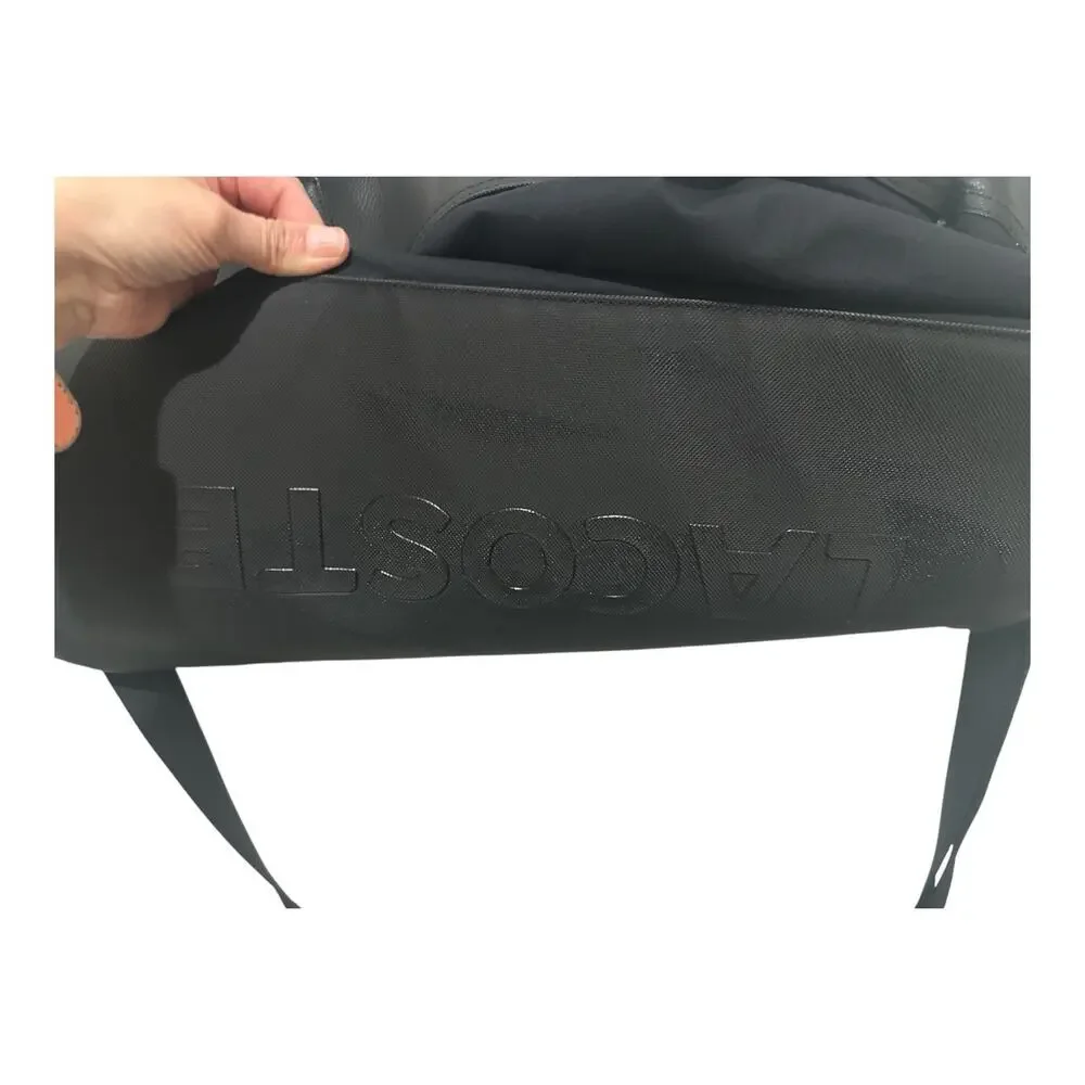 Lacoste Vintage Black Duffel Bag Gym Travel Weekender